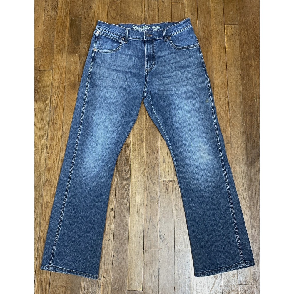 Wrangler Retro Jeans Mens 33x30 Relaxed Boot Cut Blue Denim Western Cowboy Work